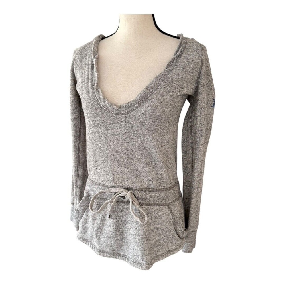 Abercrombie & Fitch Womens Gray Hoodie Drawstring Scoop Neck Pockets Pullover S - Picture 2 of 11